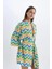 Desenli Pamuklu Kimono-Fall in Love D0453AX24SM 3