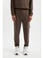 Fit Erkek Kahve Standart Fit Normal Kesim Standart Paça Fermuar Cepli Skuba Dalgıç Kumaş Sporcu Jogger Eşofman Altı D1952AX24AU 1