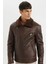 Slim Fit Dar Kesim Suni Kürk Astarlı Fermuarlı Suni Deri Mont C5636AX24WN 1
