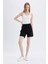 Regular Fit Normal Bel Basic Düz Bermuda Şort U4570AZ24HS 2