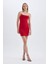 Bodycon Kare Yaka Kırmızı Askılı Mini Elbise D3265AXNS 5