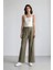Wide Leg Klasik Kumaş Pantolon Geniş Bol Paça Kareli Çift Cepli Yüksek Bel Piliseli Standart Boy D4439AX24AU 2