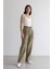 Wide Leg Klasik Kumaş Pantolon Geniş Bol Paça Kareli Çift Cepli Yüksek Bel Piliseli Standart Boy D4439AX24AU 3