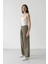 Wide Leg Klasik Kumaş Pantolon Geniş Bol Paça Kareli Çift Cepli Yüksek Bel Piliseli Standart Boy D4439AX24AU 5