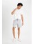 Slim Fit Dar Kesim Dar Paça Şort W7965AZ24HS 4