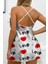 Beyaz Saten Love Desenli Gecelik 4