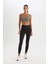 Fit Yüksek Bel Beli Saran Esnek Basic Düz Sporcu Tayt B4147AX25SP 2