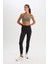 Fit Yüksek Bel Beli Saran Esnek Basic Düz Sporcu Tayt B4147AX25SP 4