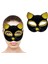 Siyah Renk Gold Simli Süet Kaplama Kedi Maskesi 18X14 cm (5047) 2