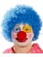 Mavi Renk Kıvırcık Afro Bonus Peruk Takma Saç ve Kırmızı Burun Seti (5047) 1