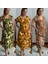 Sihirli Otantik Oversize Kadın Elbise Batik Desen 4