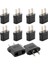 10 Adet Türk Fişi Amerikan Tip Fişe Çevirici Seyahat Adaptörü 2 Pinli Düz Plug Travel Adapter Fiş Priz Dönüştürücü Piriz Siyah 1