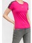 Bisiklet Yaka Kadın T-Shirt-Pembe 2