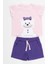 Kız Çocuk Pembe T-Shirt ve Mor Kısa Şort Yazlık Takım ile Eğlenceli Yaz Teması 3