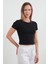 Basic Yanları Stoperli Crop Tişört 1