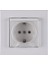 Karen Beyaz Kapaklı Topraklı Priz Çerçevesiz 1