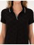 Kadın Siyah Desenli Polo Yaka Elbise 50306092-VR046 5