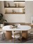 Gaia Iskandinav Oval Natural Ahşap Bohem Masa 80X180 1