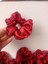 Kına Nişan Düğün - Lastikli Simit Bordo Saten 20 Li Scrunchie Toka Seti Nedime Hediyesi Kına 2