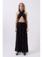 Düşük Bel Oversize Keten Siyah Pantolon 2