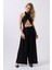 Düşük Bel Oversize Keten Siyah Pantolon 3