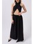 Düşük Bel Oversize Keten Siyah Pantolon 4
