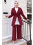 Ceketli Bordo Tesettür Ikili Takım 62221BR 2