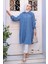 Düğmeli Indigo Mavisi Tesettür Tunik 70881IM 2