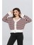 Kadın Düğme Detaylı Çizgili Triko Hırka FLT1004 2