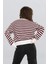 Kadın Düğme Detaylı Çizgili Triko Hırka FLT1004 4