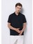 Regular Fit Polo Yaka Baskılı Erkek Lacivert Kısa Kol Tişört 1