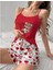 Kalpli Ayıcık Desenli Askılı Şortlu Pijama Takımı 1
