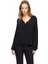Siyah Ametist Rahat Kalıp V-Yaka Bluz 1