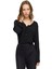 Siyah Ametist Rahat Kalıp V-Yaka Bluz 4