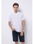 Regular Fit Polo Yaka Baskılı Erkek Beyaz Kısa Kol Tişört 1