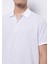 Regular Fit Polo Yaka Baskılı Erkek Beyaz Kısa Kol Tişört 4