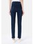Slim Fit Orta Bel Düz Paça Kadın Indigo Jean Pantolon 2