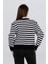 Kadın Düğme Detaylı Çizgili Triko Hırka FLT1004 2