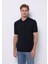 Regular Fit Polo Yaka Jakarlı Erkek Lacivert Kısa Kol Kazak 1