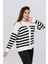Kadın Taş Düğmeli Çizgili Hırka FLT1013 3