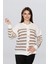 Kadın Taş Düğmeli Çizgili Hırka FLT1013 1