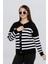 Kadın Taş Düğmeli Çizgili Hırka FLT1013 1