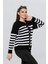 Kadın Taş Düğmeli Çizgili Hırka FLT1013 3
