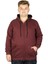 Mode Xl Erkek Sweatshirt Kapşonlu Zippered Basic 20543 Mürdüm 1