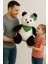 Yeşil Tokalı Peluş Panda - 35 cm 2