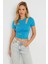 Kadın Pencereli Crop Bluz Mavi AYD278 2