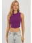 Kadın Mor Fitilli Crop Bluz LPP1262 3