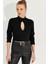 Kadın Siyah Önü Damla Crop Bluz LPP1243 1