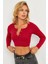 Kadın Fuşya Çıtçıtlı Crop Bluz CG379 1