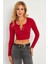 Kadın Fuşya Çıtçıtlı Crop Bluz CG379 2